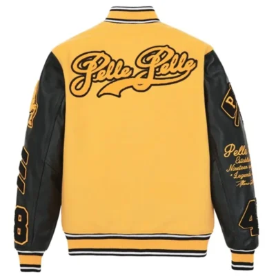 Pelle Pelle Black & Yellow Varsity Jacket