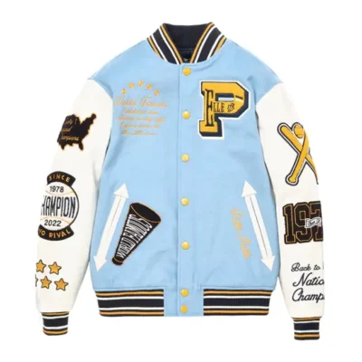 Pelle Pelle Blue & White Varsity Jacket