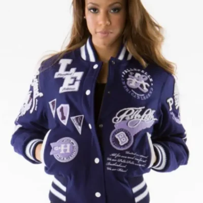 Pelle Pelle Blue Wool Varsity Jacket