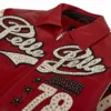 Pelle Pelle Encrusted Red Varsity Jacket