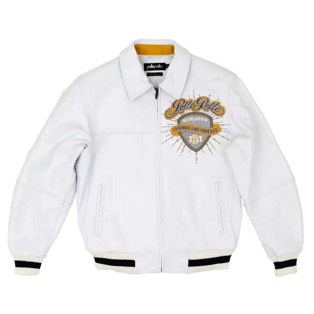 Pelle Pelle Legends Live Forever White Leather Jacket