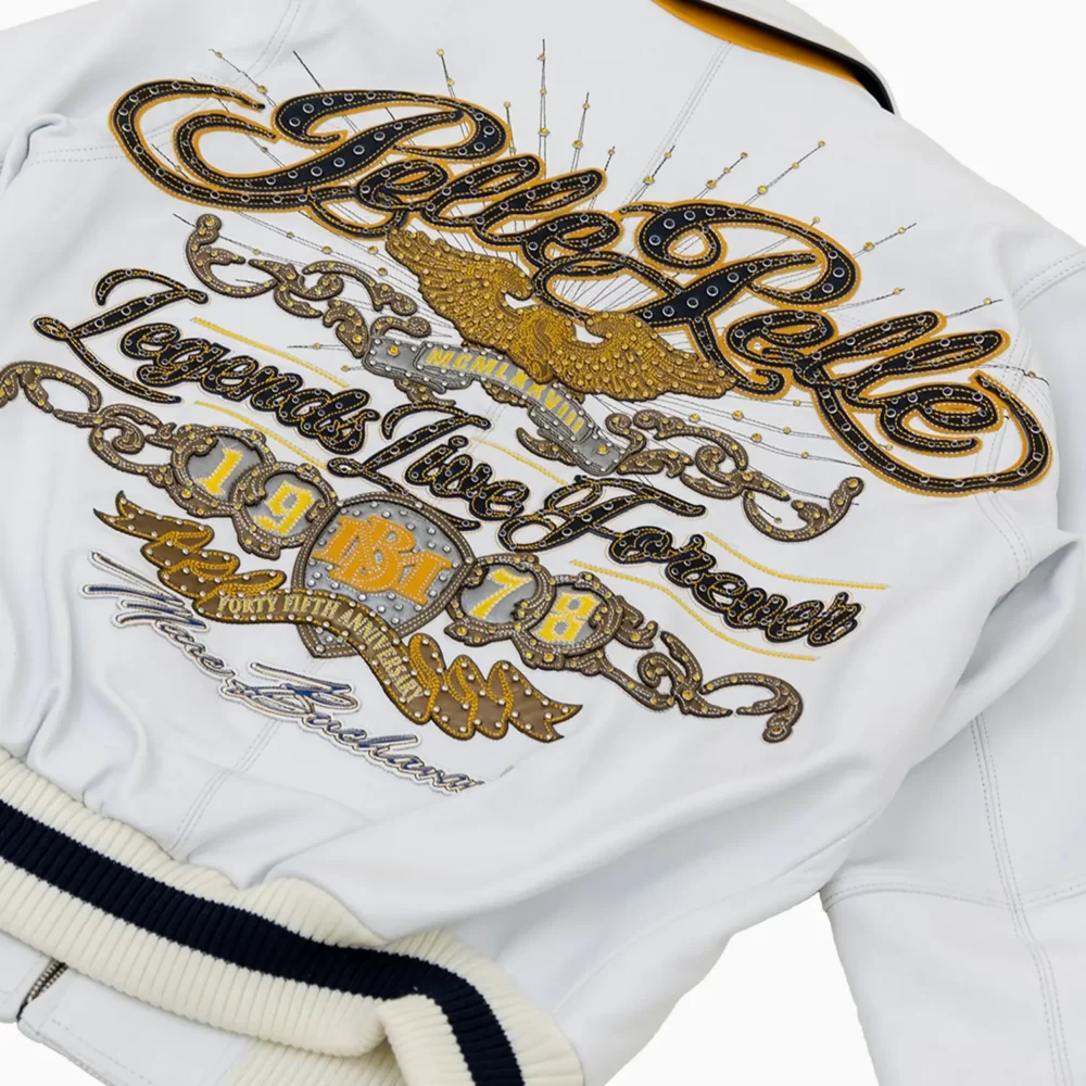 Pelle Pelle Legends Live Forever White Leather Jacket