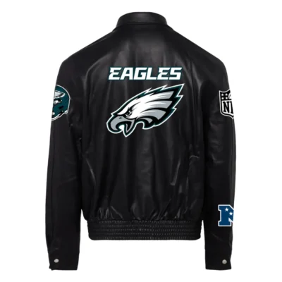 Philadelphia Eagles Jeff Hamilton Full-Snap Black Leather Jacket