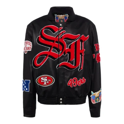 Jeff Hamilton San Francisco 49ers Black Leather Jacket