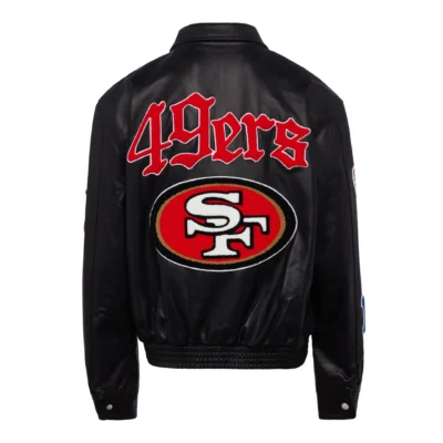 Jeff Hamilton San Francisco 49ers Black Leather Jacket