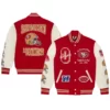 San Francisco 49ers OVO Scarlet Full-Snap Varsity Jacket