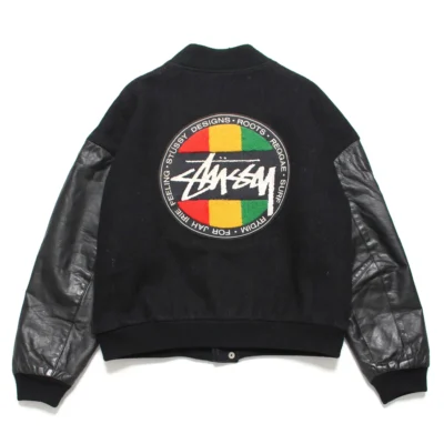 Stussy 1988 Vintage Homeboy Black Wool & Leather Varsity Jacket