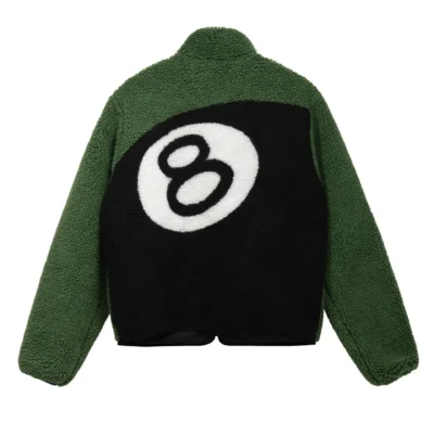 Stussy 8 Ball Sherpa Reversible Jacket ‘Green’