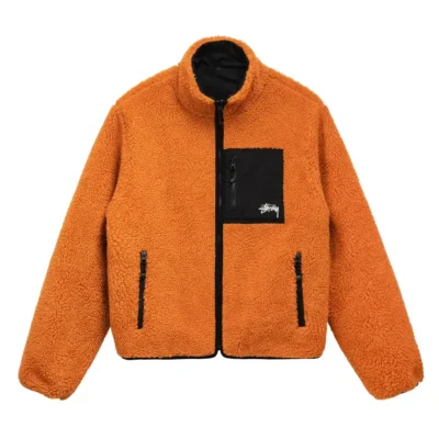 Stussy 8 Ball Sherpa Reversible Jacket ‘Orange’