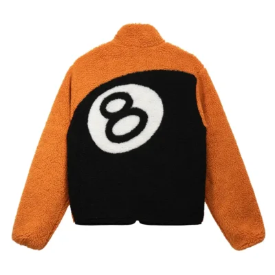 Stussy 8 Ball Sherpa Reversible Jacket ‘Orange’