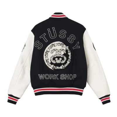 Stussy x Denim Tears X Our Legacy TTL Black & Off White Varsity Jacket