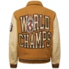 World Champs Homme Femme Letterman Brown & Camel Varsity Jacket