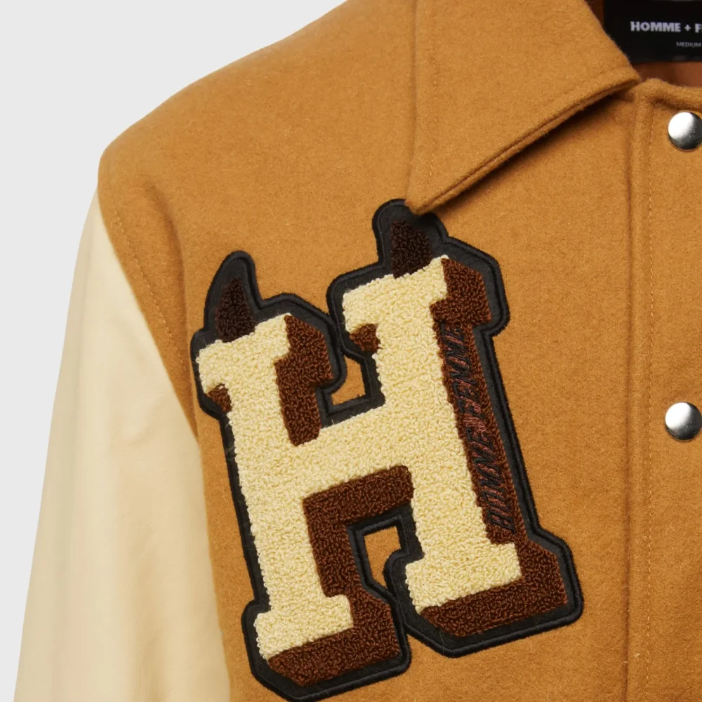 World Champs Homme Femme Letterman Brown & Camel Varsity Jacket