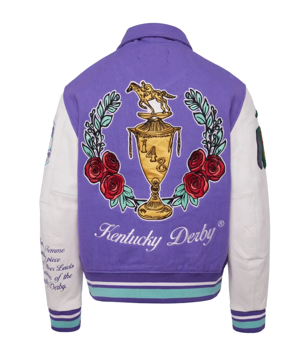 World Champs Homme Femme Letterman Purple & White Varsity Jacket