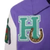 World Champs Homme Femme Letterman Purple & White Varsity Jacket