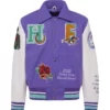 World Champs Homme Femme Letterman Purple & White Varsity Jacket