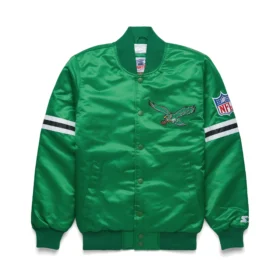 Philadelphia Eagles Vintage Green Satin Varsity Jacket