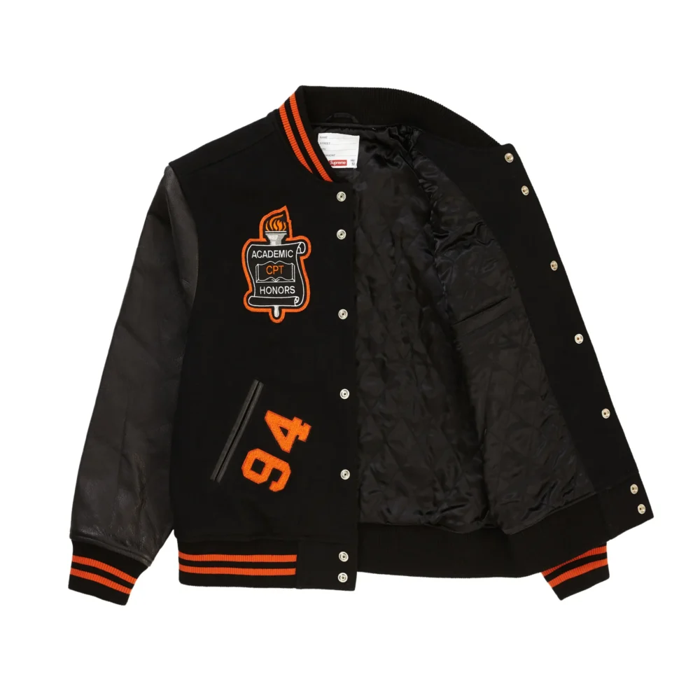 Supreme Team Black Varsity Jacket