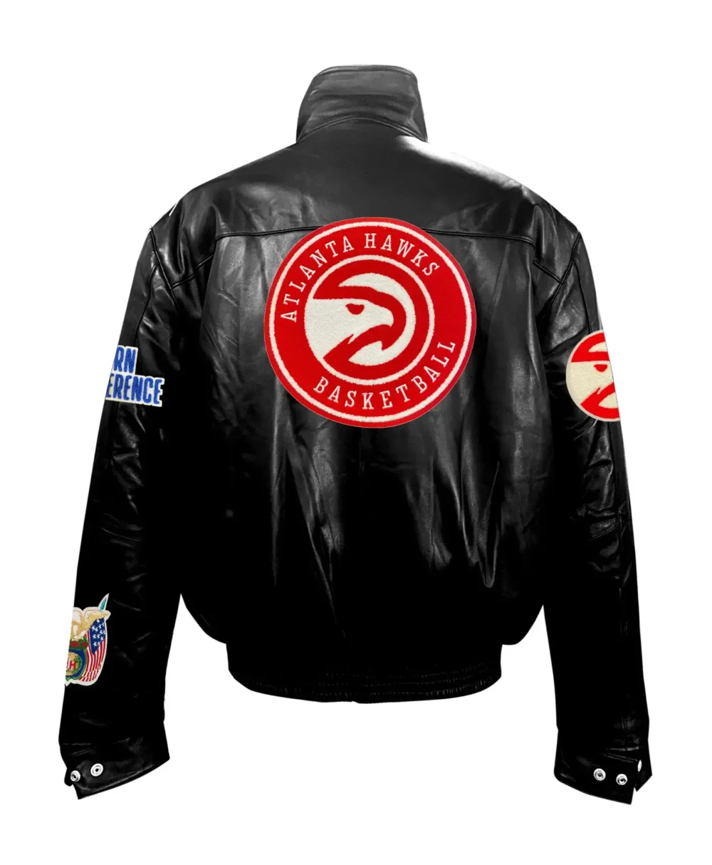 Atlanta Hawks Jeff Hamilton Leather Puffer Jacket