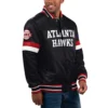 Atlanta Hawks Satin Varsity Black Jacket