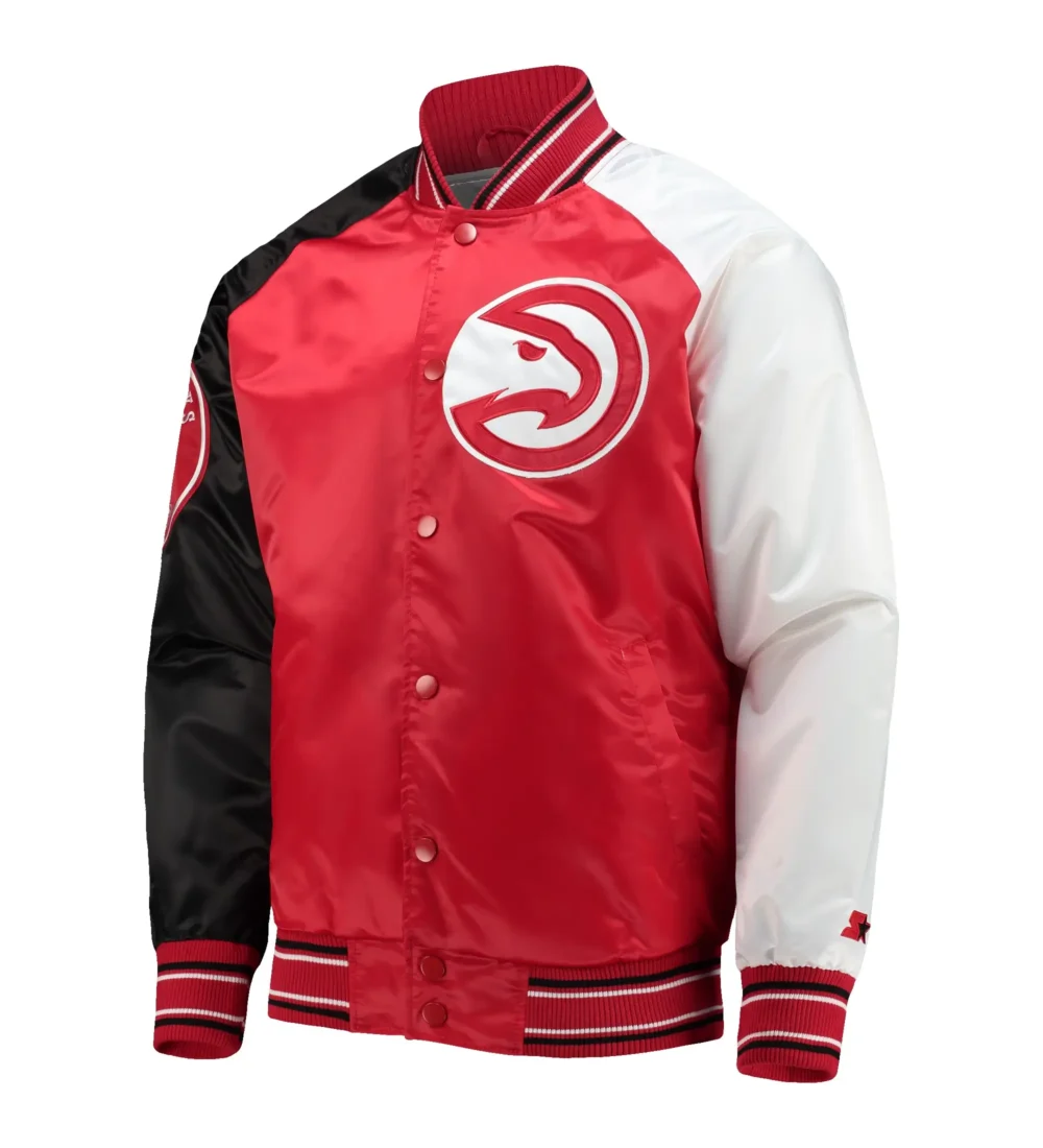 Atlanta Hawks Satin Varsity Jacket Tri Color