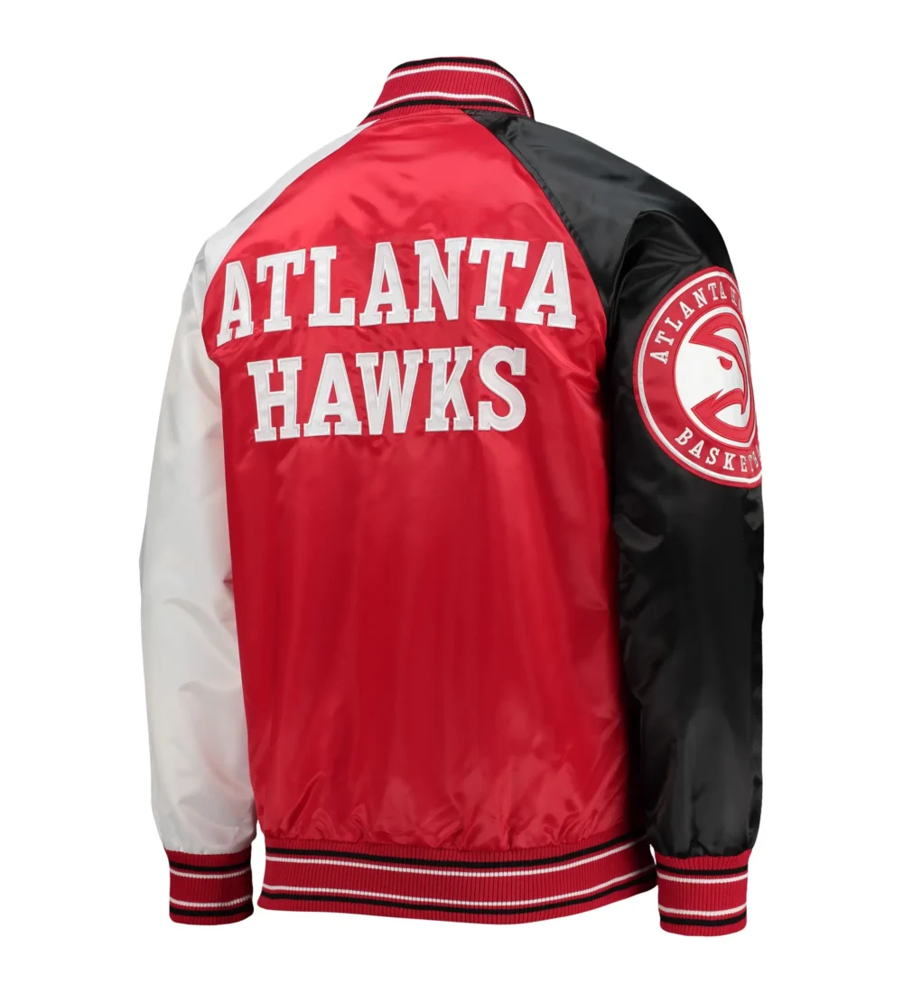 Atlanta Hawks Satin Varsity Jacket Tri Color