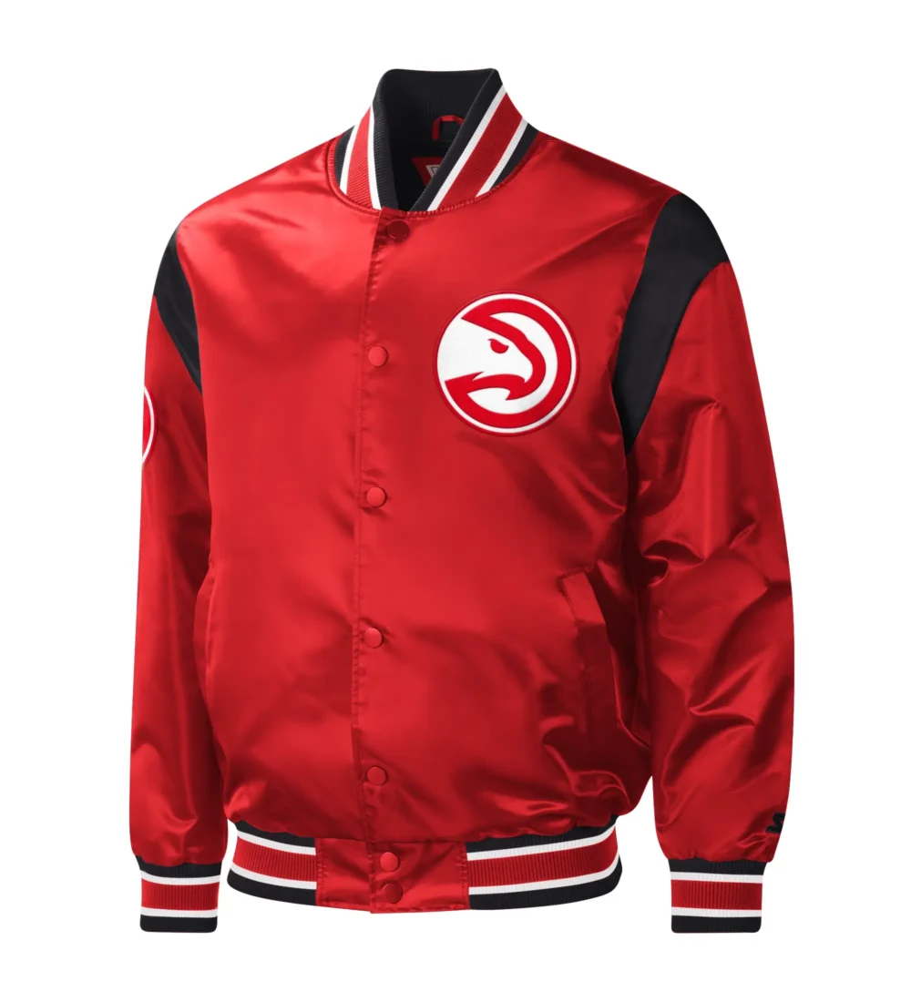 Atlanta Hawks Satin Varsity Red Jacket