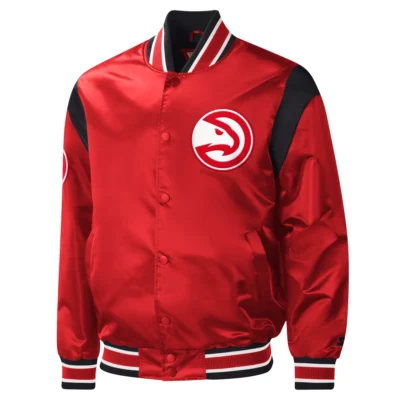 Atlanta Hawks Satin Varsity Red Jacket