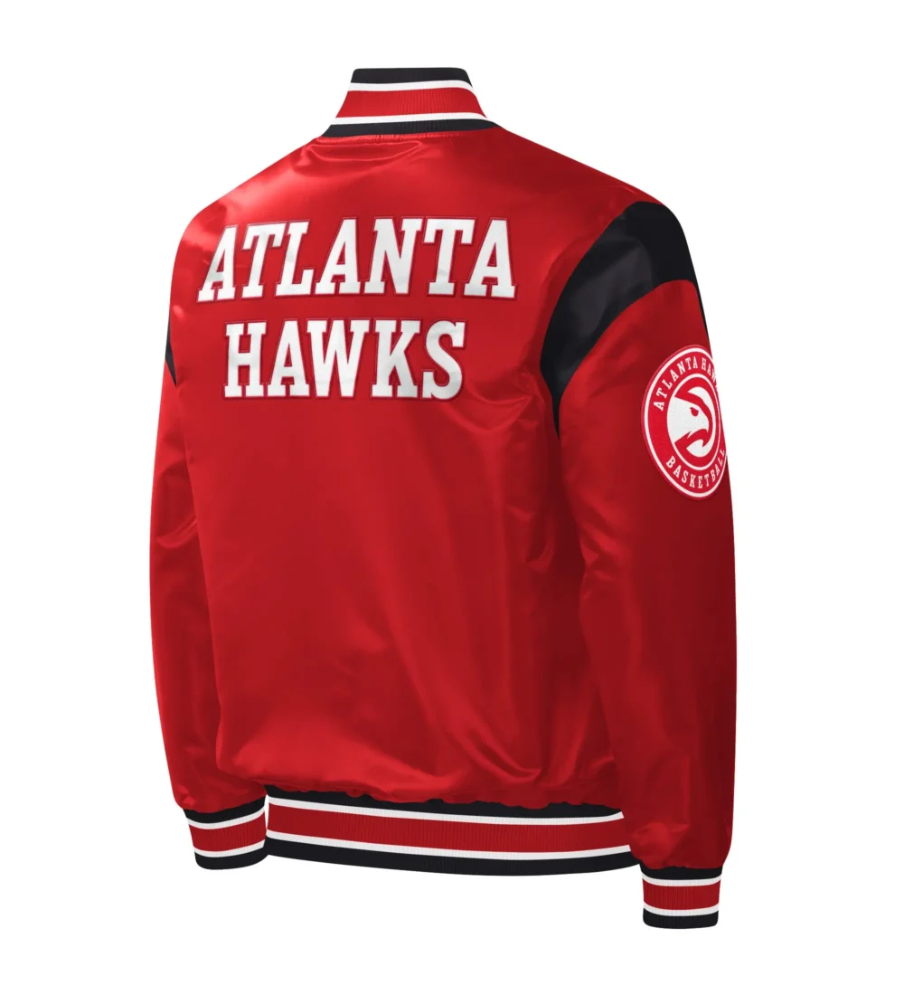 Atlanta Hawks Satin Varsity Red Jacket