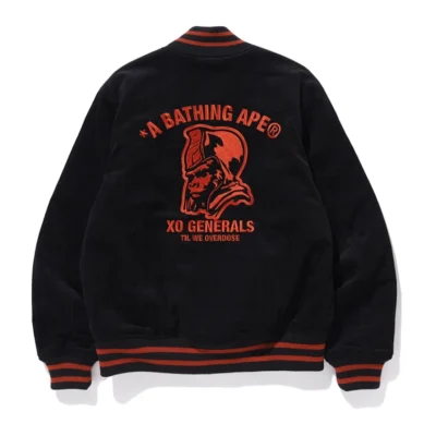 BAPE X XO Black Wool Varsity Jacket