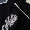 Brooklyn Nets Black/Cream Wool & Leather Varsity Jacket