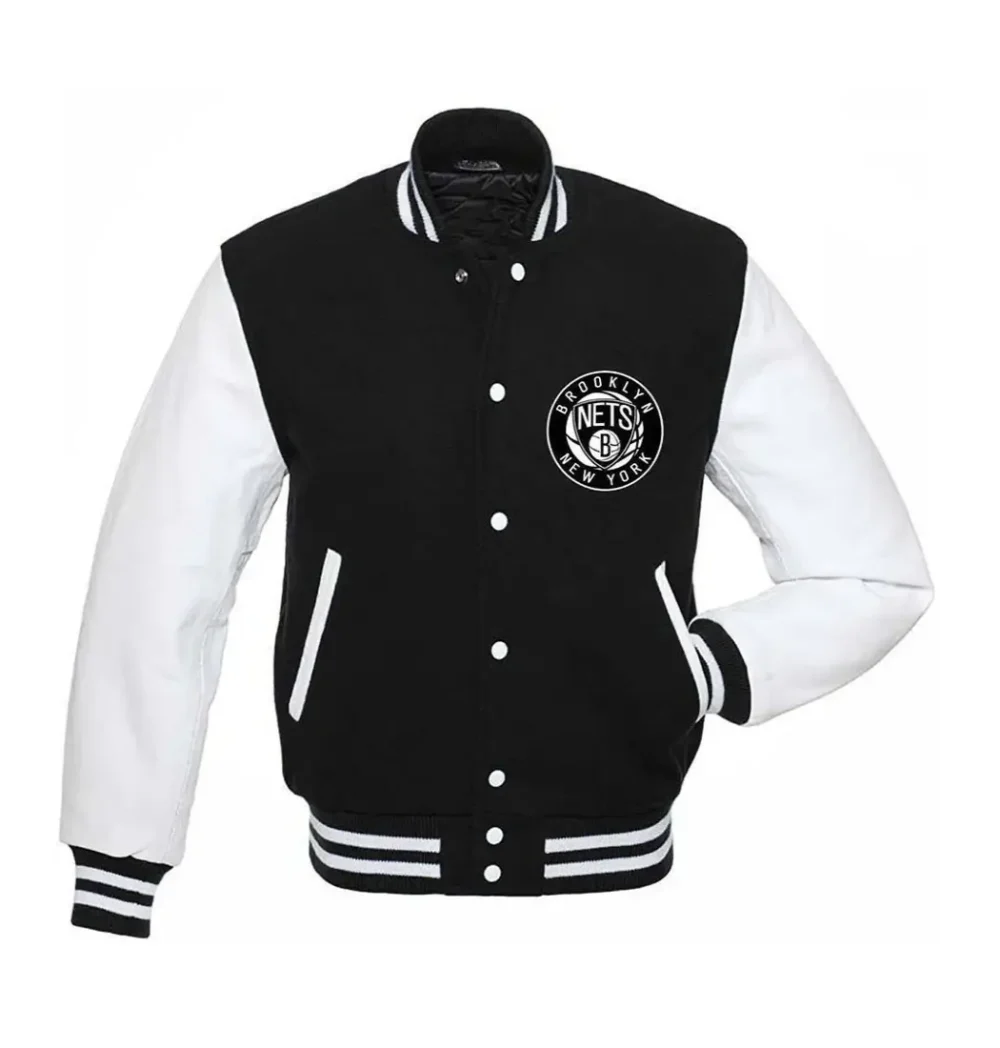 Brooklyn Nets Letterman Wool & Leather Varsity Jacket