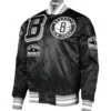 Brooklyn Nets Pro Standard Black Capsule Satin Varsity Jacket