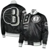 Brooklyn Nets Pro Standard Black Capsule Satin Varsity Jacket