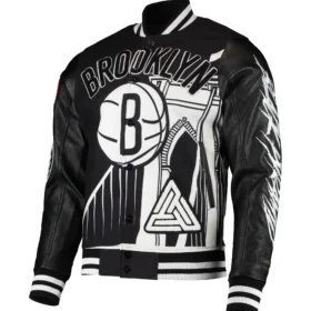 Brooklyn Nets Pro Standard X Black Pyramid Varsity Jacket