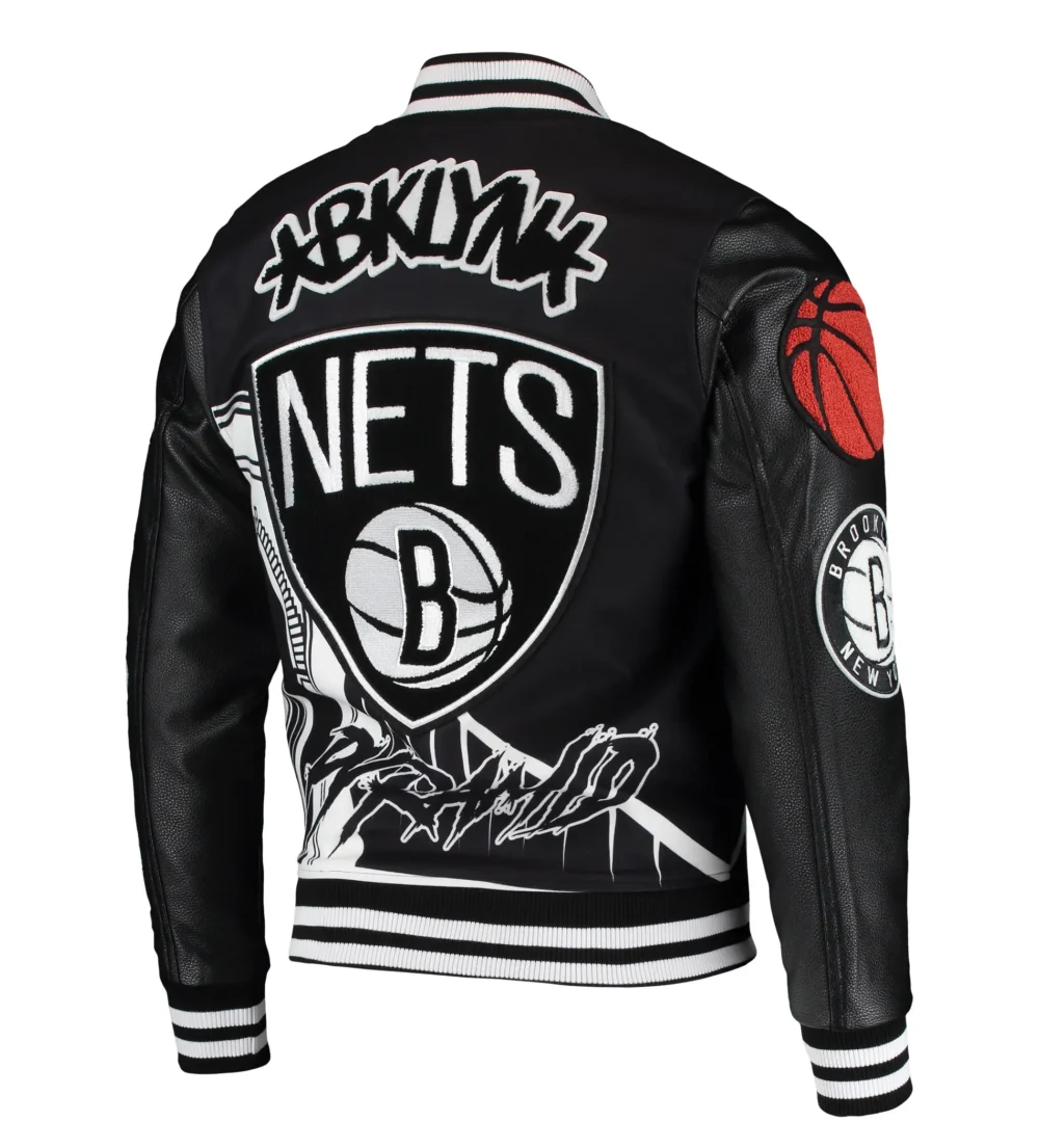 Brooklyn Nets Pro Standard X Black Pyramid Varsity Jacket