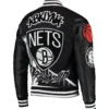 Brooklyn Nets Pro Standard X Black Pyramid Varsity Jacket