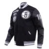 Brooklyn Nets Retro Classic Wool & Leather Varsity Jacket