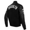 Brooklyn Nets Retro Classic Rib Wool & Leather Varsity Jacket