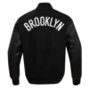 Brooklyn Nets Retro Classic Rib Wool & Leather Varsity Jacket