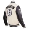 Brooklyn Nets Retro Classic Rib Wool & Leather Varsity Jacket