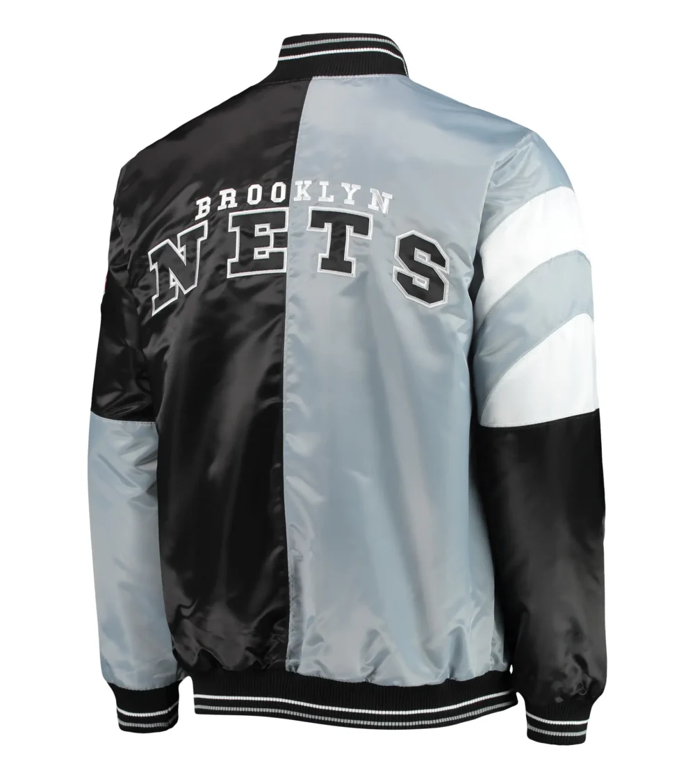 Brooklyn Nets Starter Leader Satin Varsity Jacket