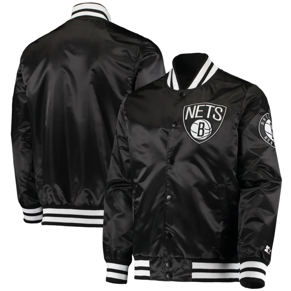 Brooklyn Nets Starter The Diamond Classic Satin Varsity Jacket