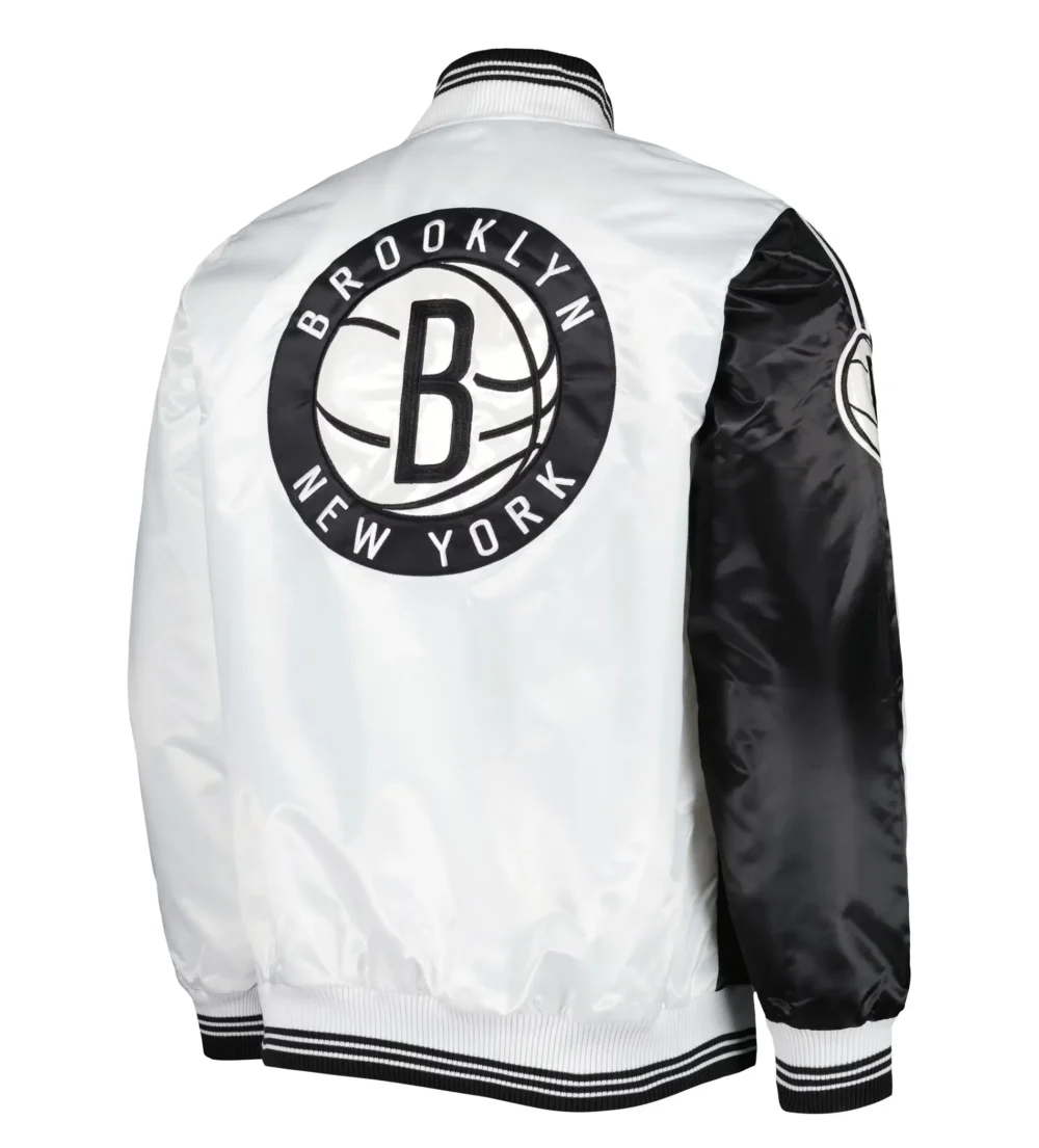 Brooklyn Nets Starter Fast Break Satin Varsity Jacket