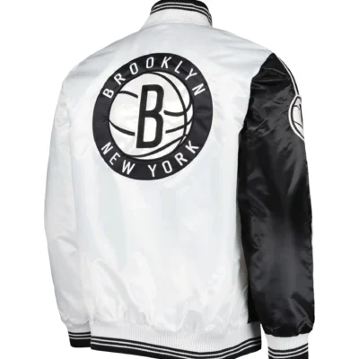 Brooklyn Nets Starter Fast Break Satin Varsity Jacket