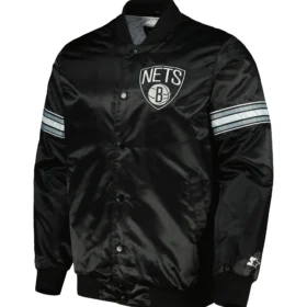 Brooklyn Nets Starter Pick & Roll Satin Varsity Jacket