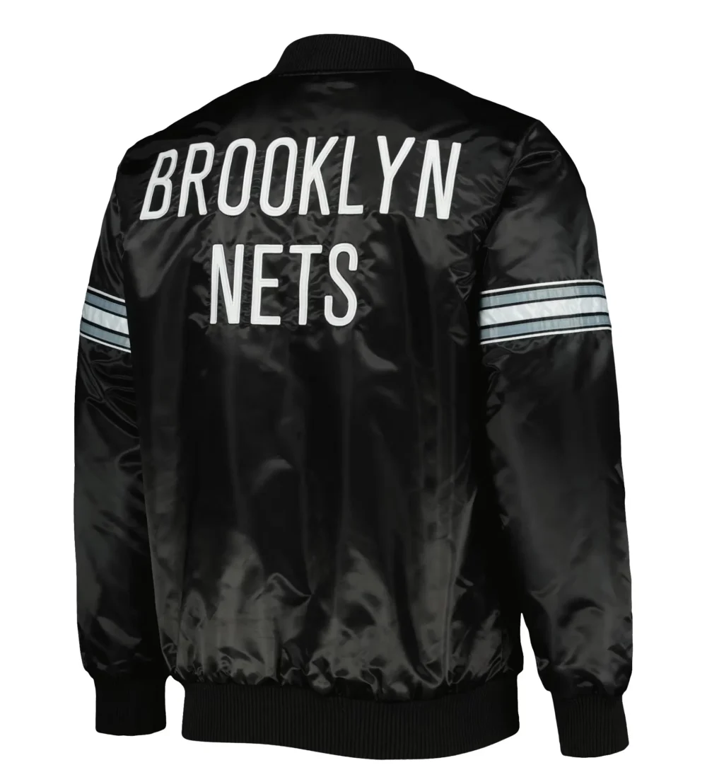 Brooklyn Nets Starter Pick & Roll Satin Varsity Jacket