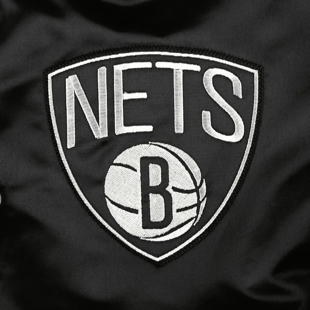 Brooklyn Nets Starter Pick & Roll Satin Varsity Jacket