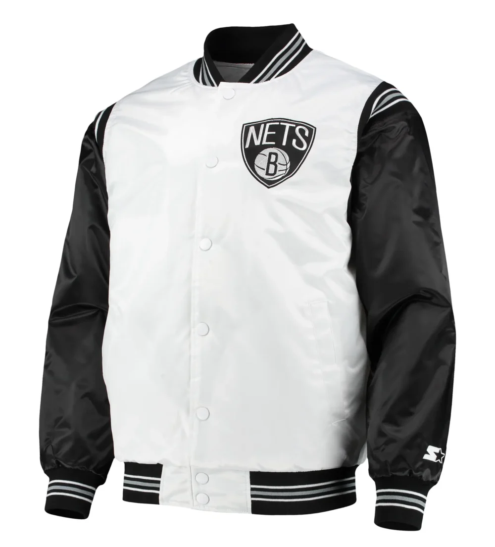 Brooklyn Nets Starter Renegade Satin Varsity Jacket