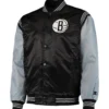 Brooklyn Nets Starter The Enforcer Satin Varsity Jacket